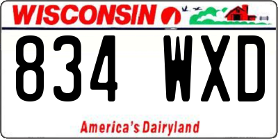 WI license plate 834WXD