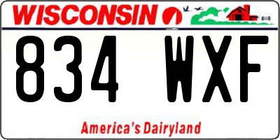 WI license plate 834WXF