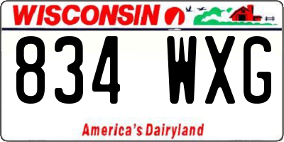 WI license plate 834WXG