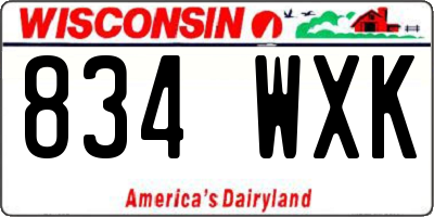 WI license plate 834WXK