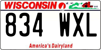 WI license plate 834WXL