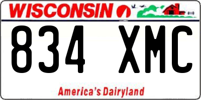WI license plate 834XMC
