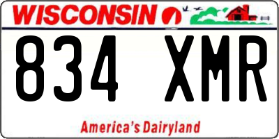 WI license plate 834XMR