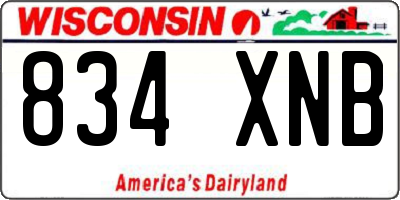 WI license plate 834XNB