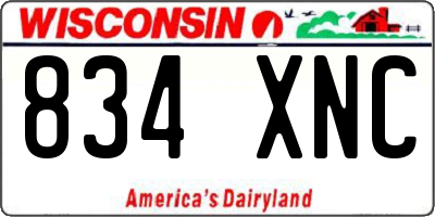 WI license plate 834XNC