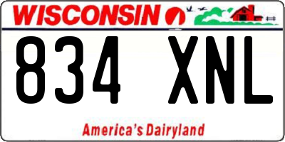 WI license plate 834XNL