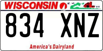 WI license plate 834XNZ