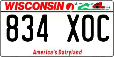 WI license plate 834XOC