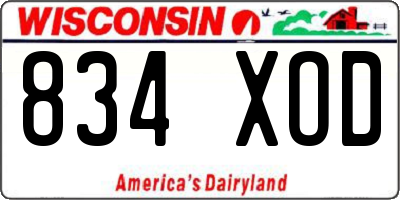 WI license plate 834XOD