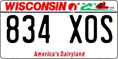 WI license plate 834XOS