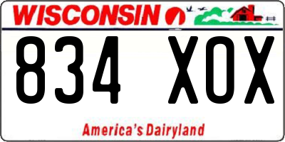WI license plate 834XOX