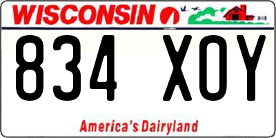 WI license plate 834XOY