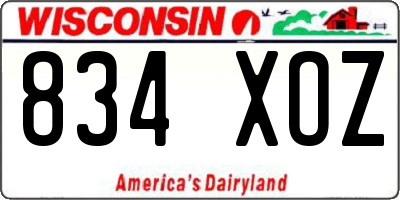 WI license plate 834XOZ