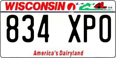 WI license plate 834XPO