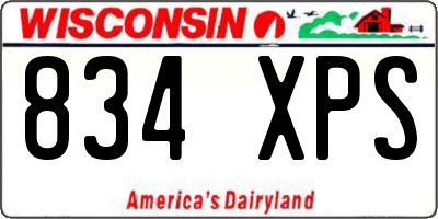 WI license plate 834XPS
