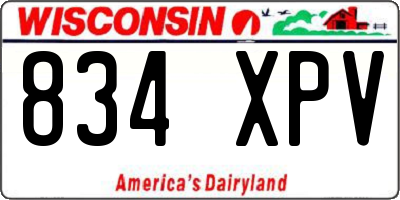 WI license plate 834XPV