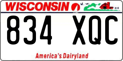 WI license plate 834XQC