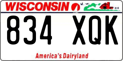 WI license plate 834XQK