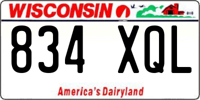 WI license plate 834XQL