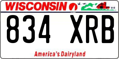 WI license plate 834XRB