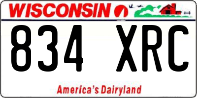 WI license plate 834XRC