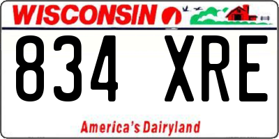 WI license plate 834XRE