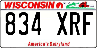 WI license plate 834XRF
