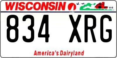 WI license plate 834XRG