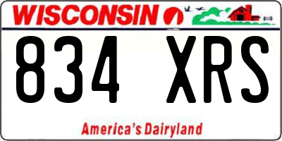 WI license plate 834XRS
