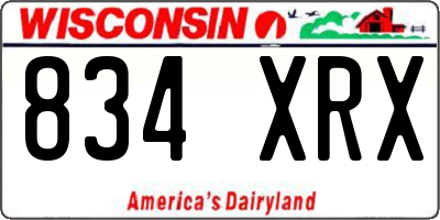 WI license plate 834XRX