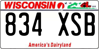 WI license plate 834XSB