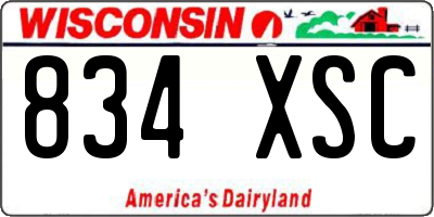 WI license plate 834XSC