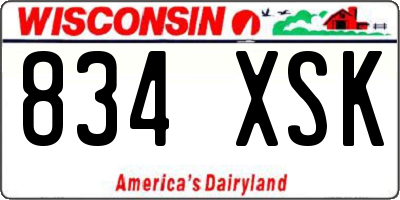 WI license plate 834XSK