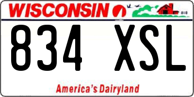 WI license plate 834XSL