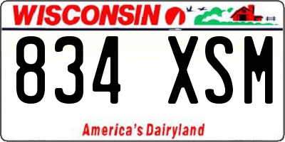 WI license plate 834XSM
