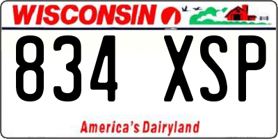 WI license plate 834XSP