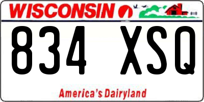 WI license plate 834XSQ