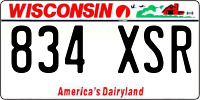 WI license plate 834XSR