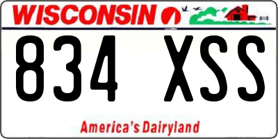 WI license plate 834XSS