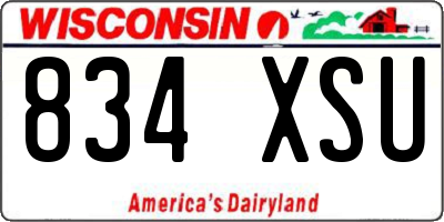 WI license plate 834XSU
