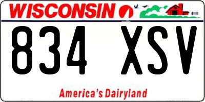 WI license plate 834XSV