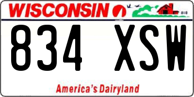 WI license plate 834XSW