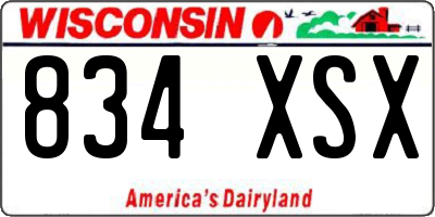 WI license plate 834XSX