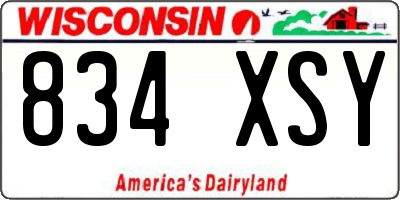 WI license plate 834XSY