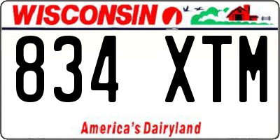 WI license plate 834XTM