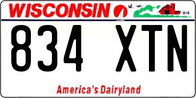 WI license plate 834XTN