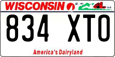 WI license plate 834XTO
