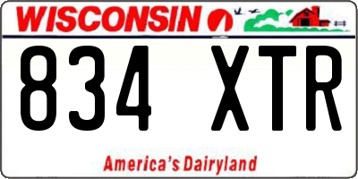 WI license plate 834XTR