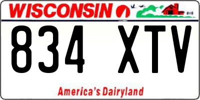WI license plate 834XTV