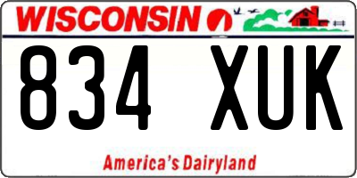 WI license plate 834XUK